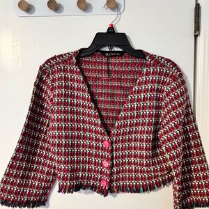 Zara Women's Multicolor Tweed Blazer